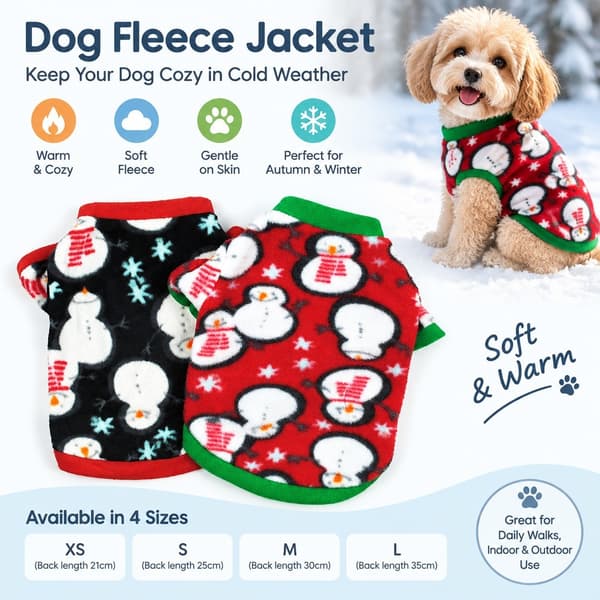 Hundfleecejacka, Varm Vintertröja för Husdjur, XS S M L, Teddyvalp