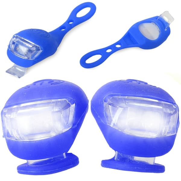 2 LED Cykellampor, Blå, Silikon, Vattentät, Främre Cykellampset om 2