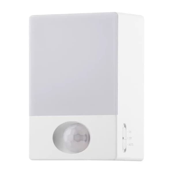 USB oppladbar LED nattlampe med bevegelsessensor, 3W, hvit ABS, automatisk på/av