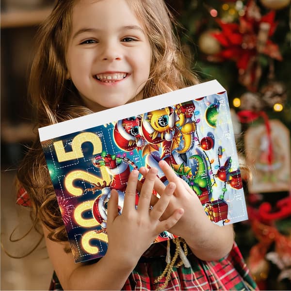 2025 Jule Drage Adventskalender, 24 Dager Nedtelling, 2D Akrylpynt F