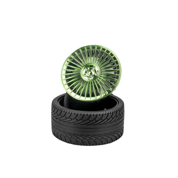 Retrohjul Mini Sammenfoldelig Ventilator, USB Genopladelig, 3 Hastigheder, Aurora Grøn, Bærbar