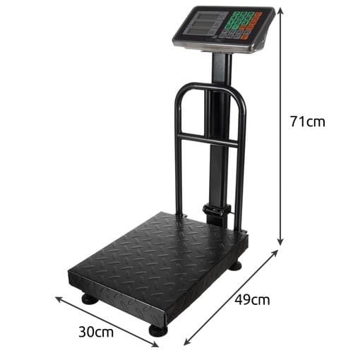 Digital Platformvægt 150 kg, Rustfrit Stål, Sammenklappelig, LCD-Display, Batteridrevet