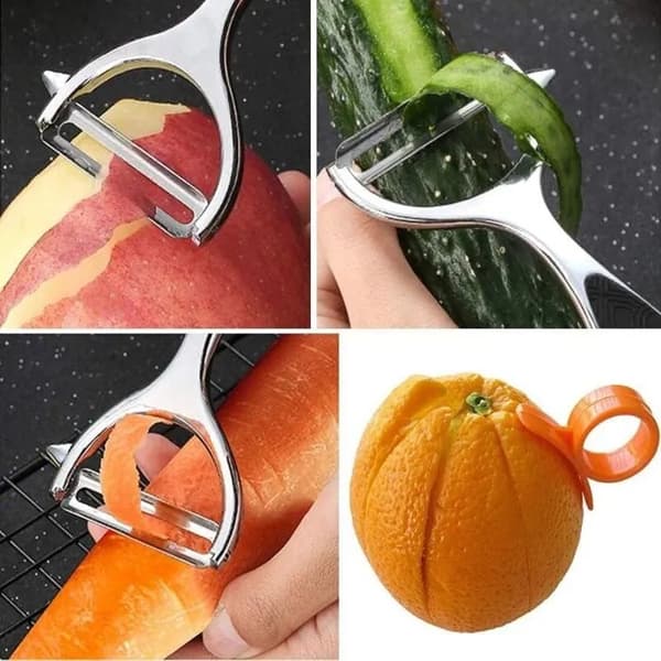 Potetskreller i rustfritt stål, ergonomisk sklisikkert håndtak, for mango og agurker