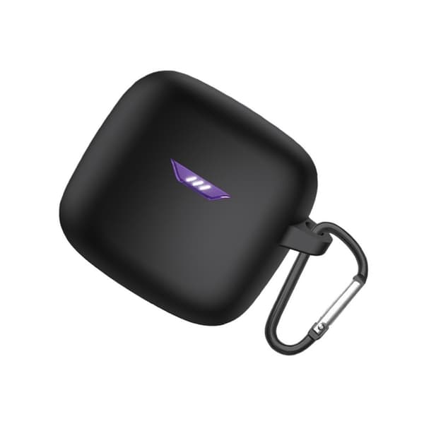 Silikoneetui kompatibelt med JBL Tune Flex, Small Crystal Bean, Bluetooth-øretelefoner, stødsikkert, karabinhage