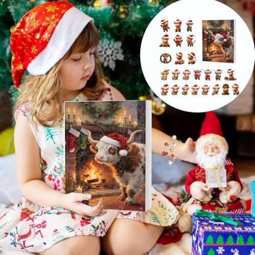 Julkalender 24-dagars 2D Akryl Nedräkning till Jul, Stil B
