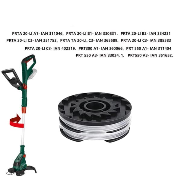 Ersättningsspole för Parkside 20 LI C3, 4-pack svart, 6,5 cm diameter, ABS+Nylon, Trimmertråd