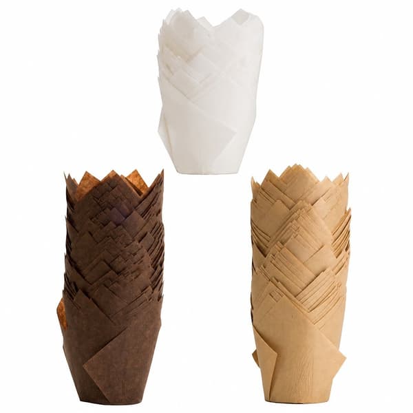 Tulipan Muffinsforme 250 Stk., Fedtafvisende Cupcake Wrappers, 3 Farver, til Bryllup & Fødselsdag