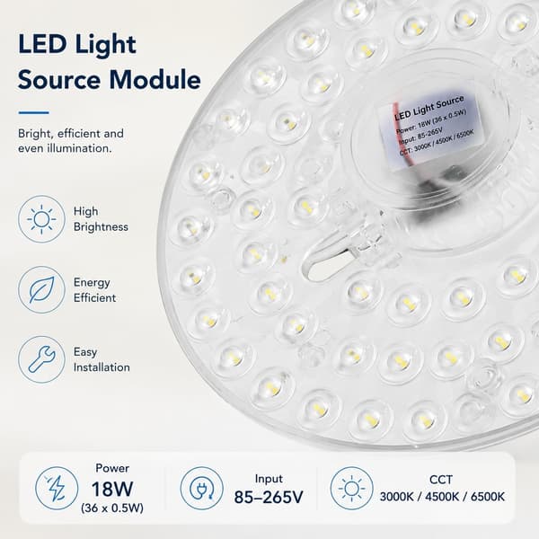 LED Loftlampe 36W, Energibesparende, Magnetisk Adsorption, Badeværelsesinstallation