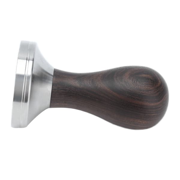 53 mm kaffetamper, rustfritt stål med trehåndtak, for hjemmekontor