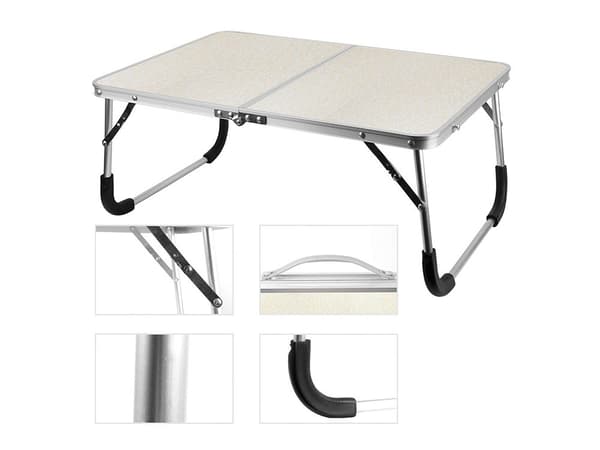 Sammenfoldeligt campingbord, bærbart laptopbord, 26,5x61,5x40 cm, letvægt, robust, til udendørs brug