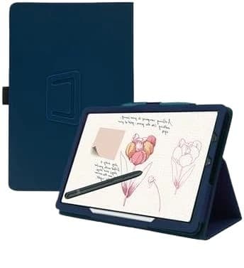Etui til XP-Pen Magic Note Pad 10.95\", PU-læder, foldbart stativ, blyantholder, håndledsrem, blå
