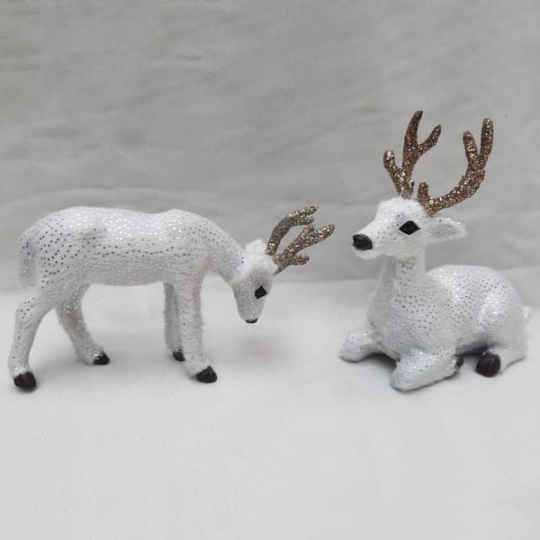 Miniature Hjortefigur, Julepynt, Sød Dyremodel til Hjemmekontorindretning