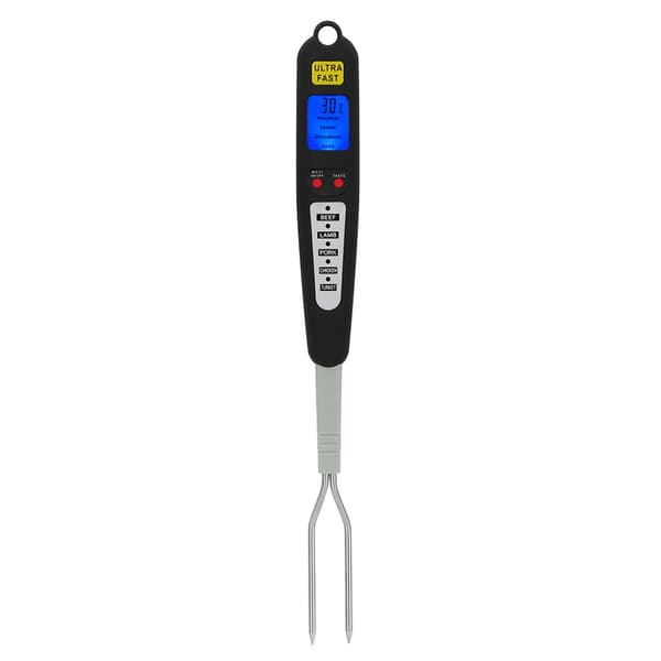 Digital kött BBQ termometergaffel, omedelbar avläsning med dubbla prober, LED-display, matlagning