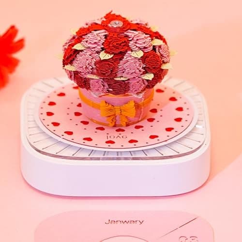3D Kalender Papirskulptur Notisblokk, Roseblomst Skrivebordsdekor, 2026, 181 Sider