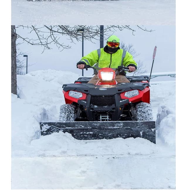 Justerbart snøplog-skiskosett, universell ATV UTV-passform, rustfritt stål, sølv