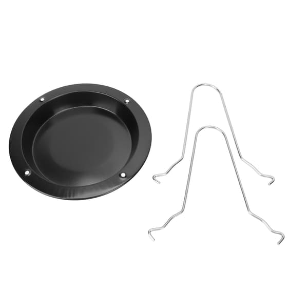 Vertikal stegepande i rustfrit stål med rist, bærbar til udendørs camping BBQ
