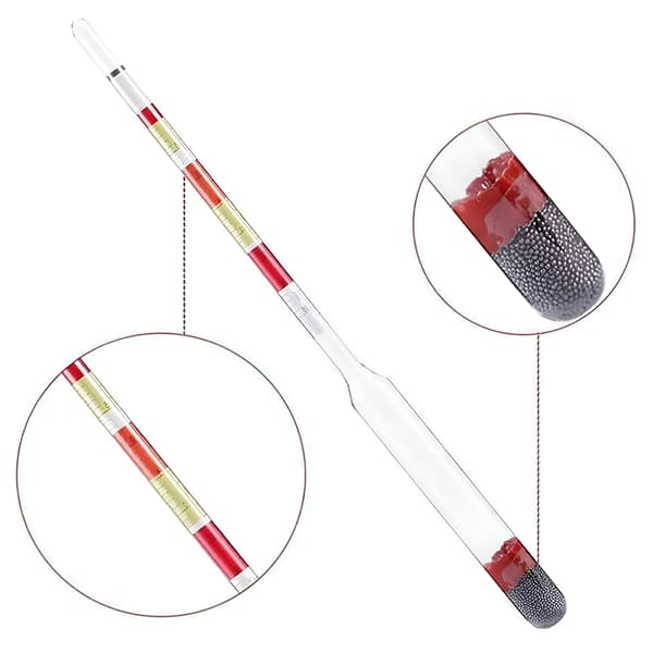 Vinsukkermåler Alkoholhydrometer til hjemmebrygning, øl- og mjødfremstilling, alkoholtest