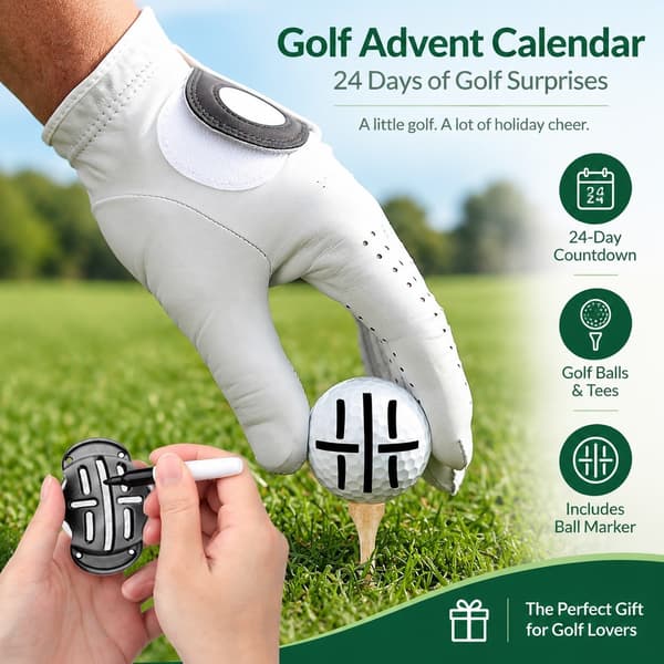 24-dagers julekalender med golfballer og pegger, nedtellingsminne
