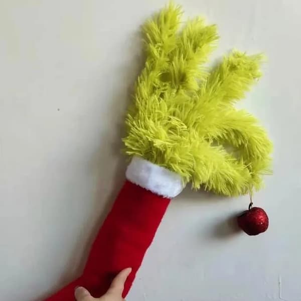 Julplyschleksaker Grinch-dekor, levande stresslindring, julpyntssats