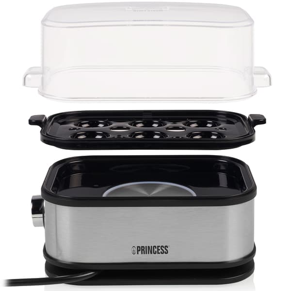 Eggkoker 6 egg 400W rustfritt stål, BPA-fri lokk, automatisk avslåing