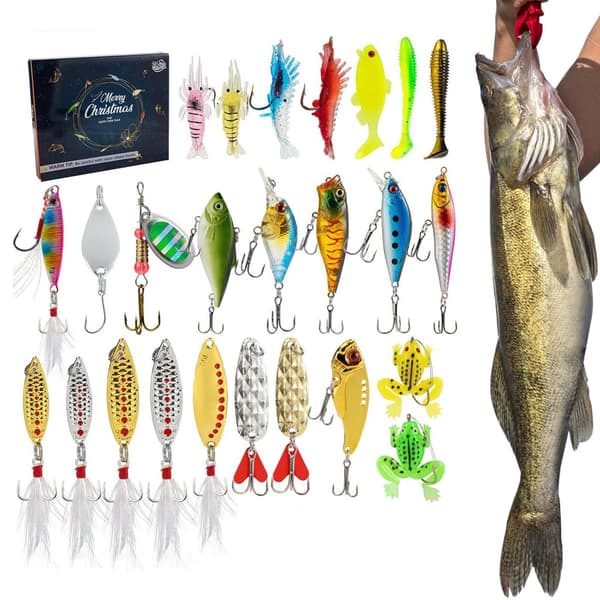 Fiskedrag Adventskalender, 24-dagars nedräkning, Julklapp till pappa, 24 drag