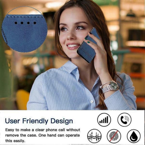 Magnetiskt läderfodral med plånboksställfunktion för Blue Samsung Galaxy S23 Plus