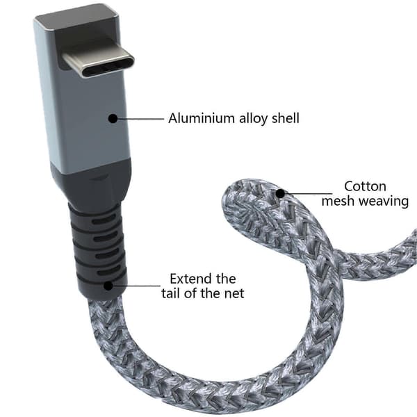 USB C-kabel USB C til USB C Fleksibelt kabel understøtter ThunderRate 4/3, USB4, PD 240W hurtig opladning, 8K video, 40 Gbps data 0.5m