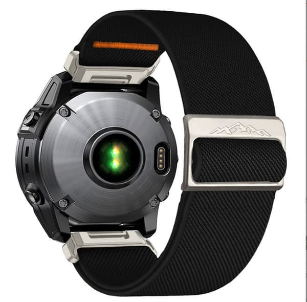 Nylon Urrem til Garmin Descent MK3i, Sort, 26mm, Åndbar Justerbar Rem