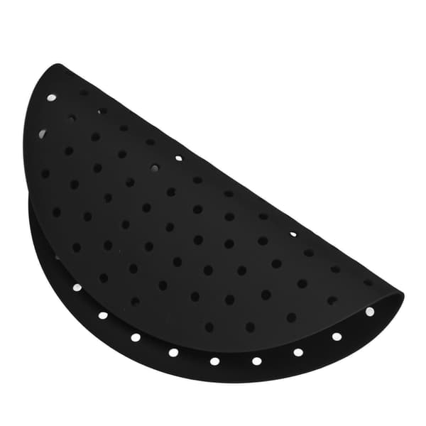 20 cm runde silikone dampindsatser, skridsikre, non-stick, frituremåtte, sort