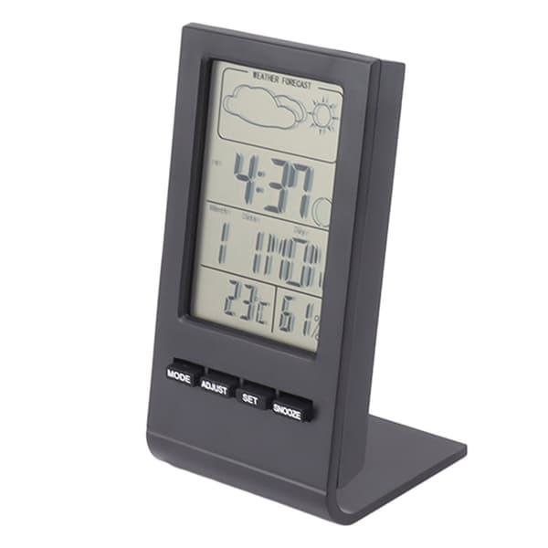 LCD Digital Hygrometer Inomhustermometer, Luftfuktighetsmätare med Larm, Svart
