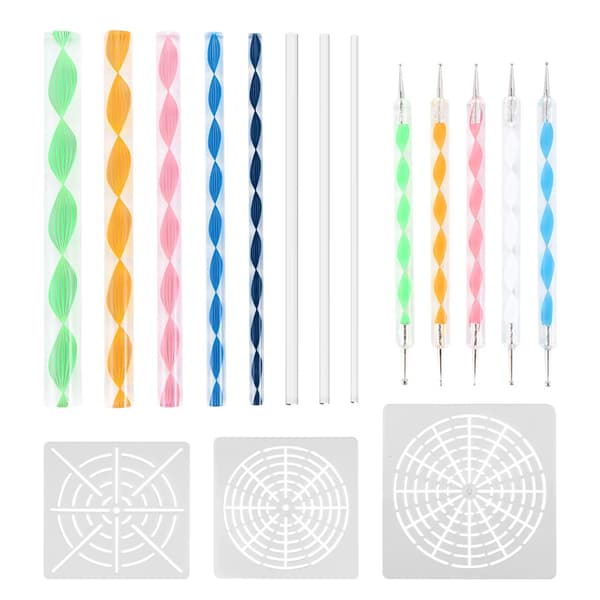 Mandala Dotting Tools Kit 16 Stk, Kugle Stylus Maleri Stencils til Sten, Ler Skulptur Udskæring