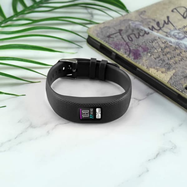 Armbånd til Garmin Vivofit 4, Sort (Stor), TPU TPE, Justerbart, Vandtæt
