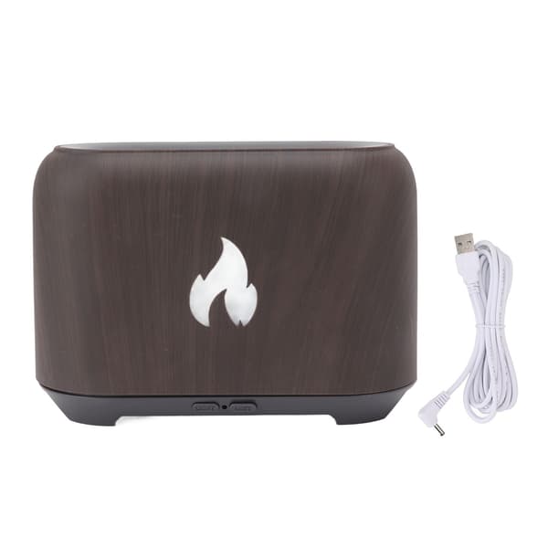 USB Flamme Diffuser Luftfugter, 130ML, 3D Udskæring, 7 LED Farvelys, 5V Dybt Træmønster