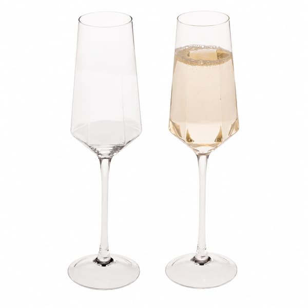 Champagneglas 25cl, Diamantform, 2-pak, Elegant Glas til Festligheder