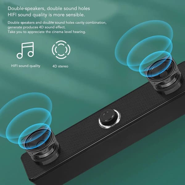 USB-kablede stereo PC-bordhøjttalere med lydstyrkeknap