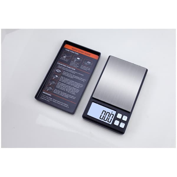 Digital præcisionsvægt 500g/0.1g, Smykke Guld Gram Vægt, Sort, Lommestørrelse