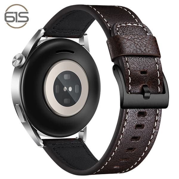Ægte læderurrem til Samsung Galaxy Watch 4, Kaffesort, 20 mm