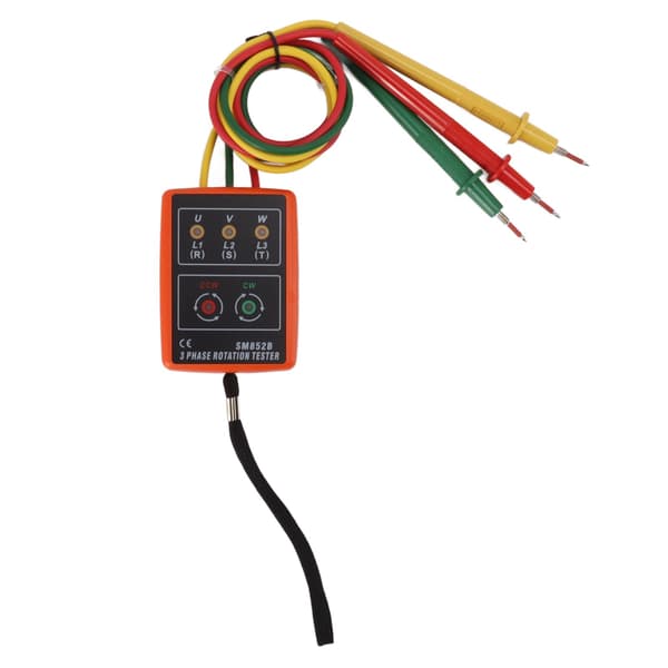 Trefaset sekvensmåler, 60V-600V AC faserotationstester med LED-indikator