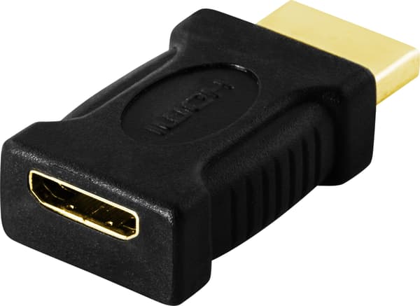 Mini HDMI–HDMI-sovitin, naaras–uros, 19-nastainen, kullattu