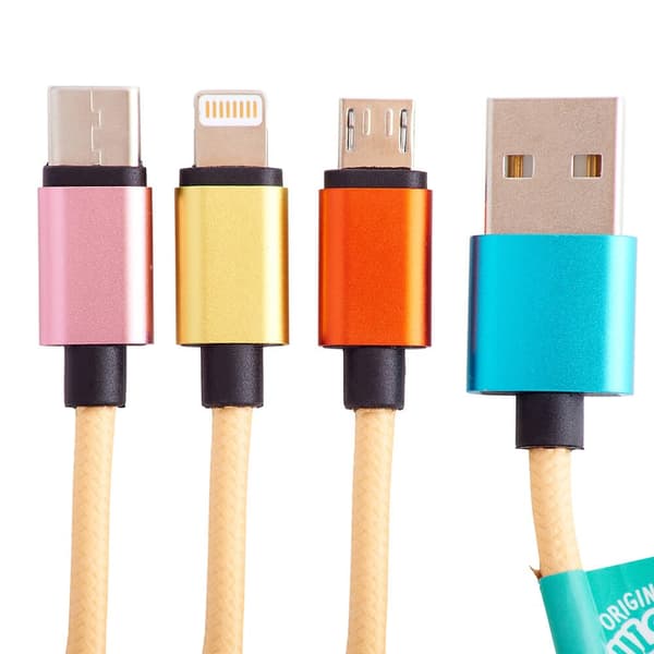 3in1 USB-C Micro Lightning -latauskaapeli 1,2 m, usean laitteen latausjohto