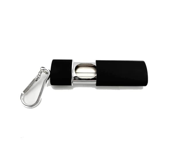 Bärbar nyckelring askkopp, mini metall askkopp med låda, svart, för utomhusbruk Black