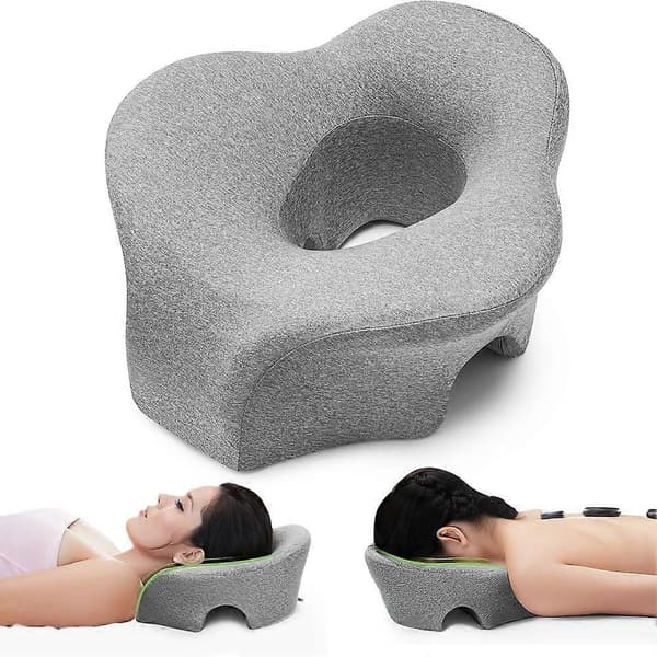 Ansiktskudde Massage Nackstöd för Säng, Dubbla Avgasningshål Memory Foam BBL Massagekudde för Massagebänk