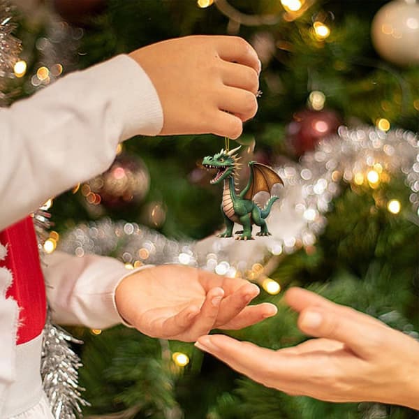 Dinosaur juletrepynt, akryl festlig dekorasjon, nedtelling til jul B
