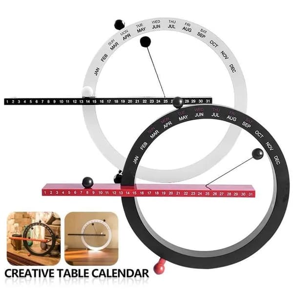 Kreativ magnetisk kulväggklocka, svart, evighetskalender, europeisk stil heminredning