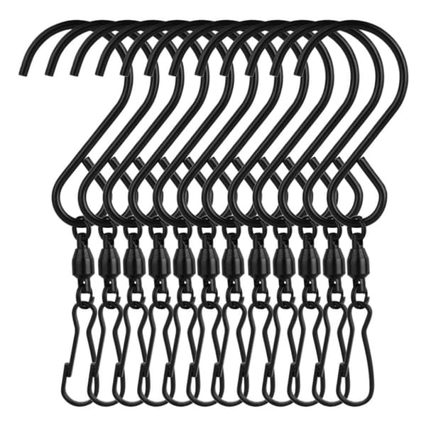 12-pack metallsvängkrokar, S-formade hängkrokar för vindspel, camping, utomhusbelysning
