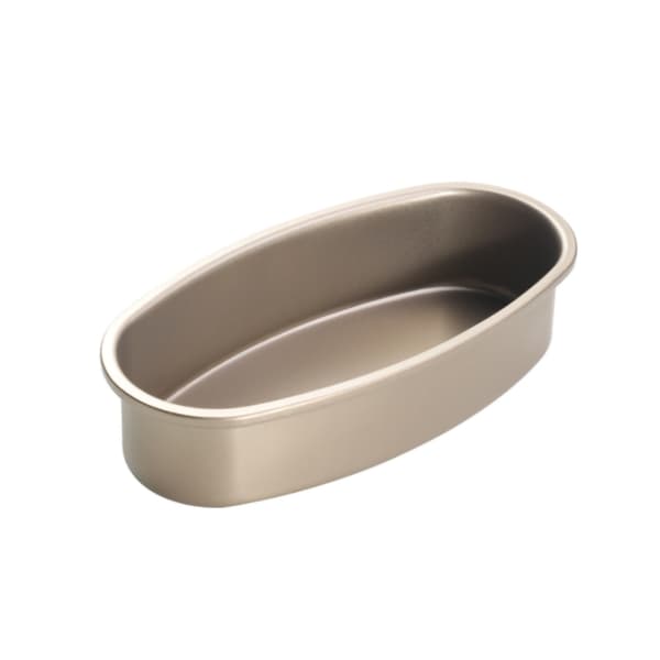 Ostform i kolstål, oval, bakplåt för köksmatlagning, guld