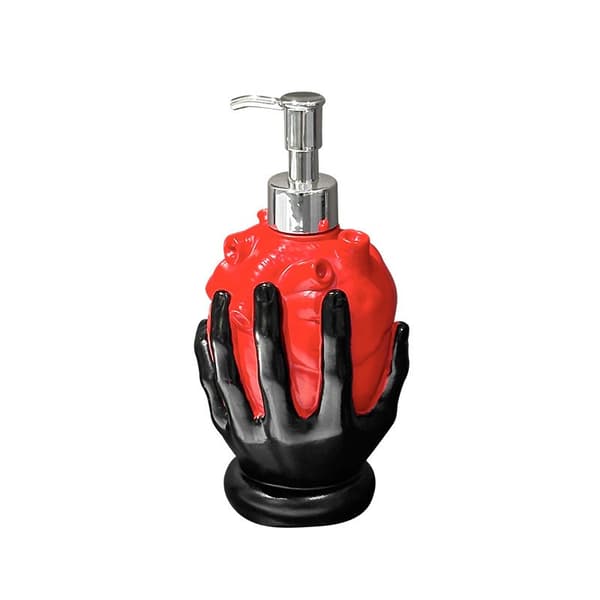 Anatomisk Hjerte Sæbedispenser, Sort Gotisk Håndpumpeflaske, Harpiks Halloween Indretning Black