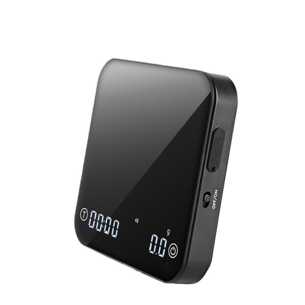 Digital kaffevægt med timer, 0,1g præcision, LED-display, Auto/Smart Espresso/Flow-tilstande, Sort