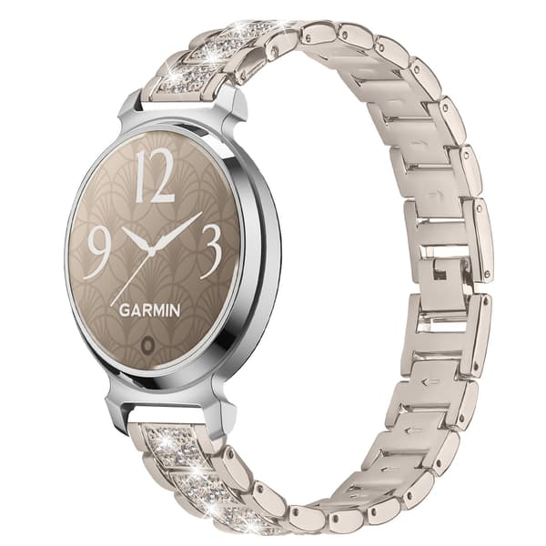 Urrem i guld rustfrit stål med diamanter kompatibel med Garmin Lily 2