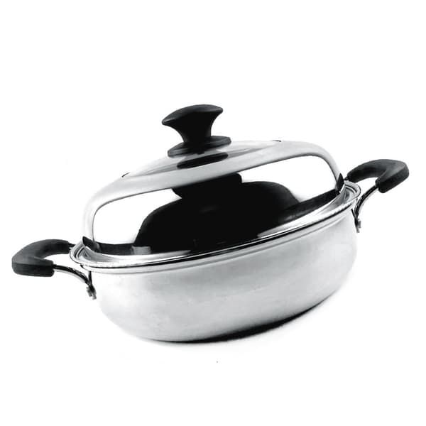 Rustfri Stål Dampgryde, 34cm/13.4in, Enkeltlag, til Induktionskomfur, Professionel Madlavning